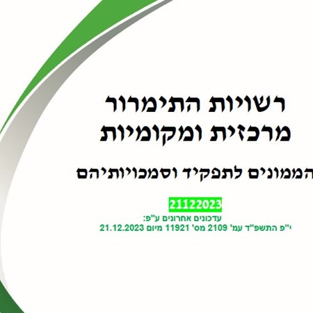 ריכוז הממונים לרשויות תימרור - דצמבר 2023